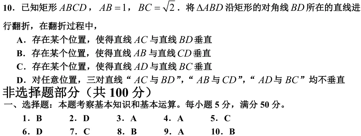 浙江 2012 · 数学 q10 原卷截图（含答案）