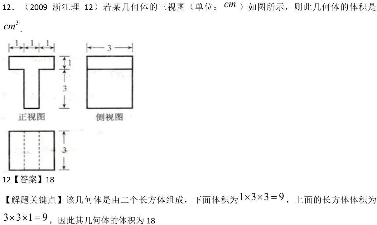 浙江 2009 · 数学 q12 原卷截图（含答案）